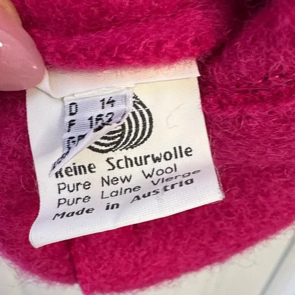 Vintage Giesswein Austrian Wool Jacket Pink Boiled Wool Made in Austria S/M - Picture 8 of 14